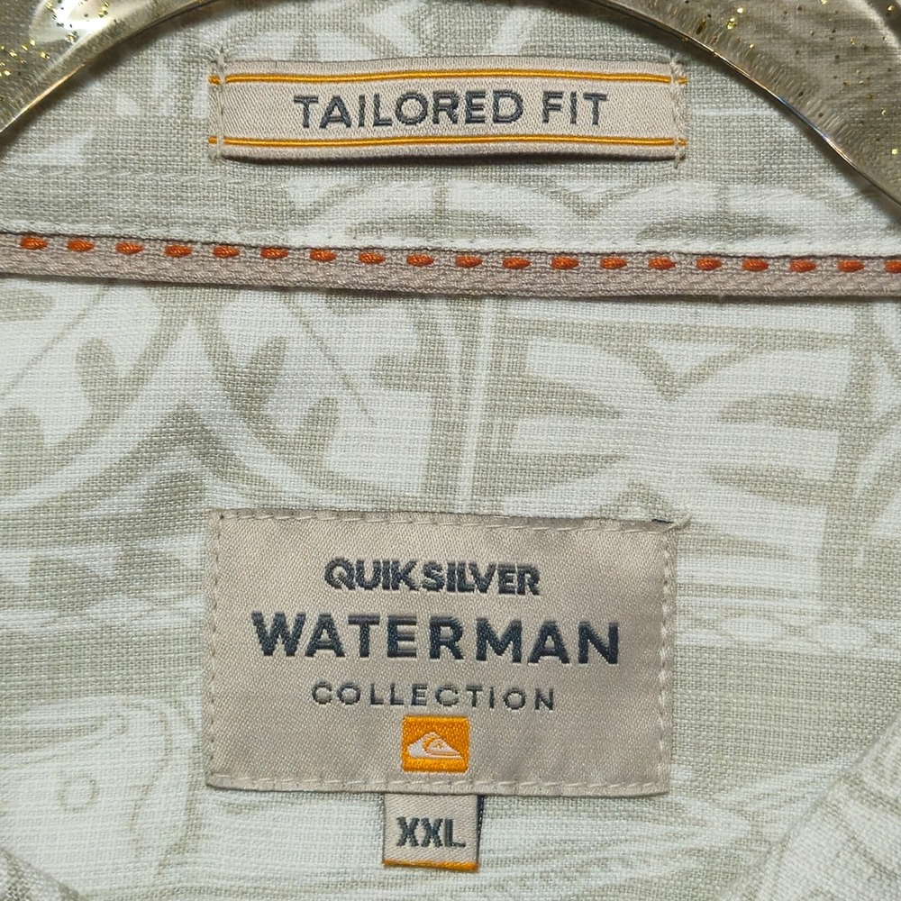 Quiksilver Waterman Collection Mens XXL Tailored Fit Hawaiian Shirt Tiki Camp - Picture 5 of 9